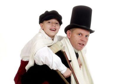 Jez and Alex Ashberry as Bob Crachit and Tiny Tim