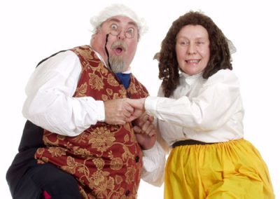 Ian Smith and Eileen Finningley as Mr and Mrs Fezziwig